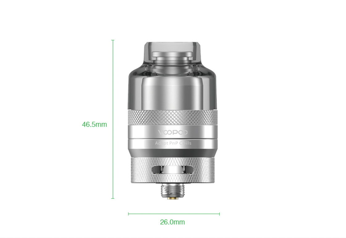 26 x 46.5 mm Voopoo Rta Pod Tankı 2ml 510 İplik Pnp Tanklarının Değiştirilmesi