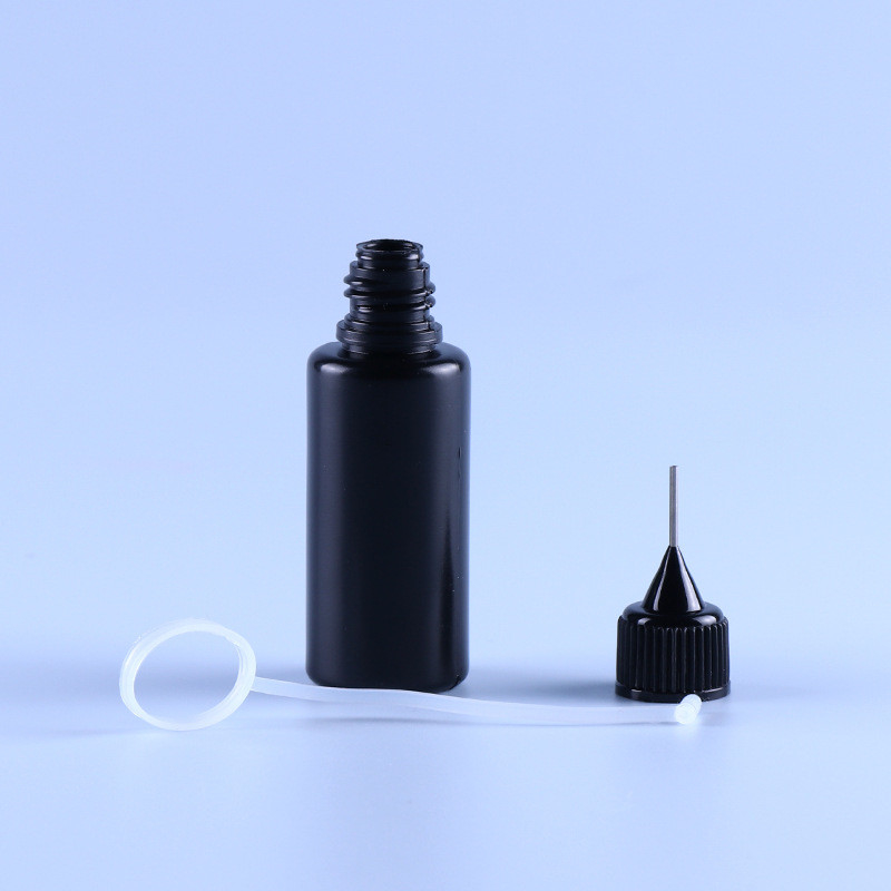 Siyah PE İğne Kapağı Ucu Boş Ejuice Vape Suyu Şişesi Hafif Dayanıklı Silikon Halka