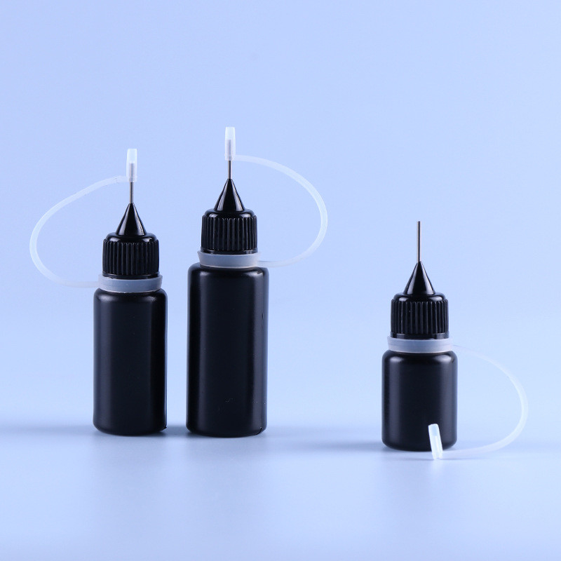 Siyah PE İğne Kapağı Ucu Boş Ejuice Vape Suyu Şişesi Hafif Dayanıklı Silikon Halka