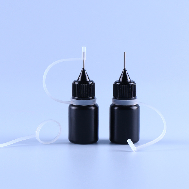 Siyah PE İğne Kapağı Ucu Boş Ejuice Vape Suyu Şişesi Hafif Dayanıklı Silikon Halka