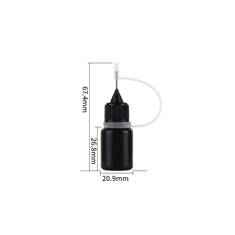 Siyah PE İğne Kapağı Ucu Boş Ejuice Vape Suyu Şişesi Hafif Dayanıklı Silikon Halka