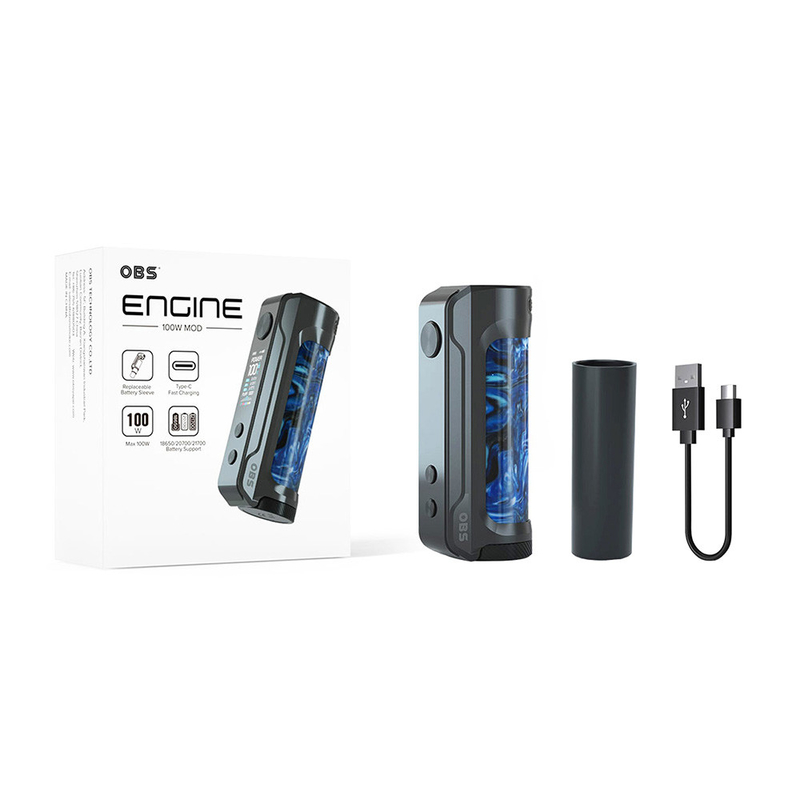 Obs Motor 100w Kutu Vape Modları Tekli Batarya Kutusu Mod Tipi - C Şarj
