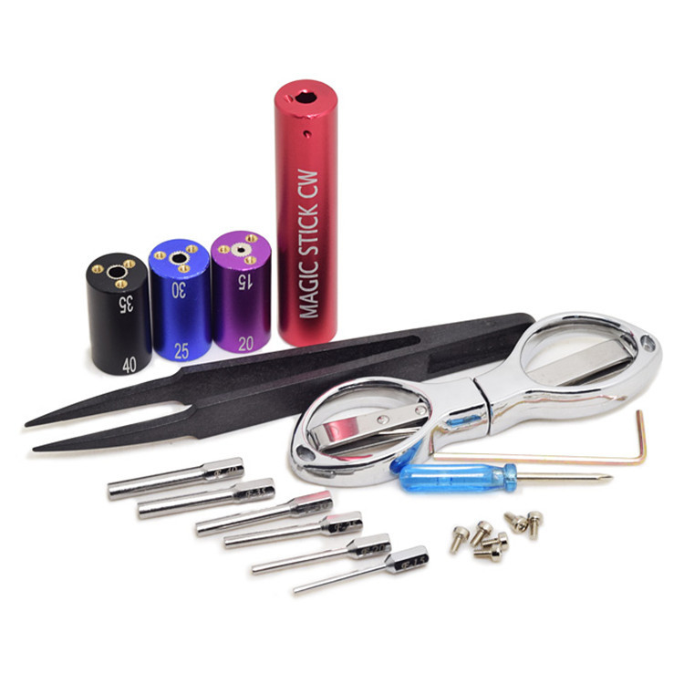 Elektronik Sigara Aksesuarları Bobin Vape Sarıcı Araç Kiti DIY Vaping Sub Ohm Araçları Cımbız 6 - In - 1