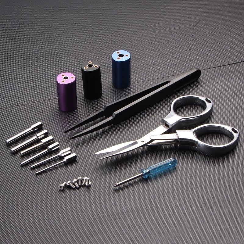 Elektronik Sigara Aksesuarları Bobin Vape Sarıcı Araç Kiti DIY Vaping Sub Ohm Araçları Cımbız 6 - In - 1