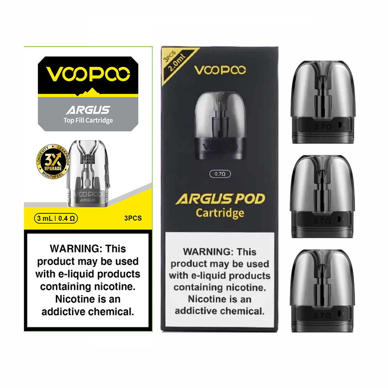 Argus Pod / Argus P1 / Argus Z / Argus G / Argus Pod SE için voopoo argus üst dolgu kartuşu 3ml 0.4Ω/0.7Ω